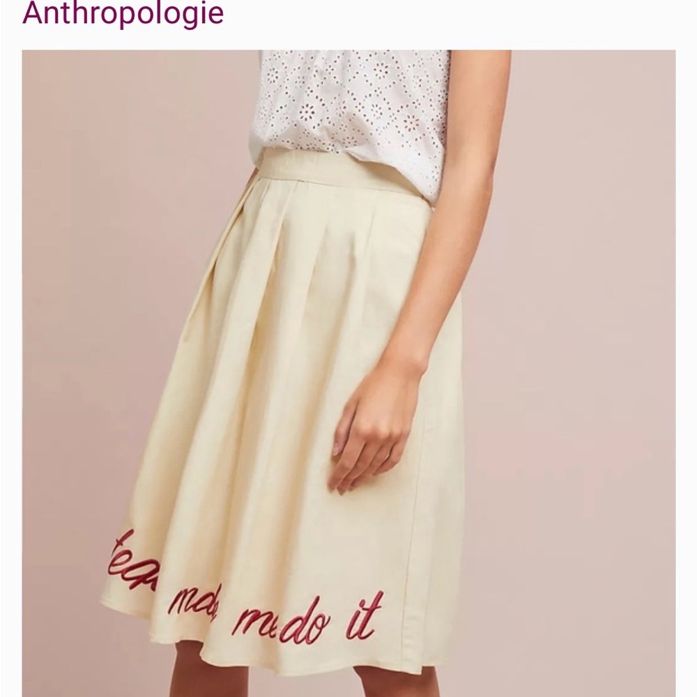 NWT [$148] Anthropologie “The tequila made me do it” embroidered Skirt. Size 4